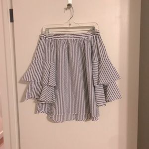 She + Sky off the shoulder ruffle sleeve shirt